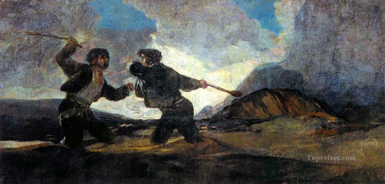 Lucha con garrotes Francisco de Goya Pintura al óleo